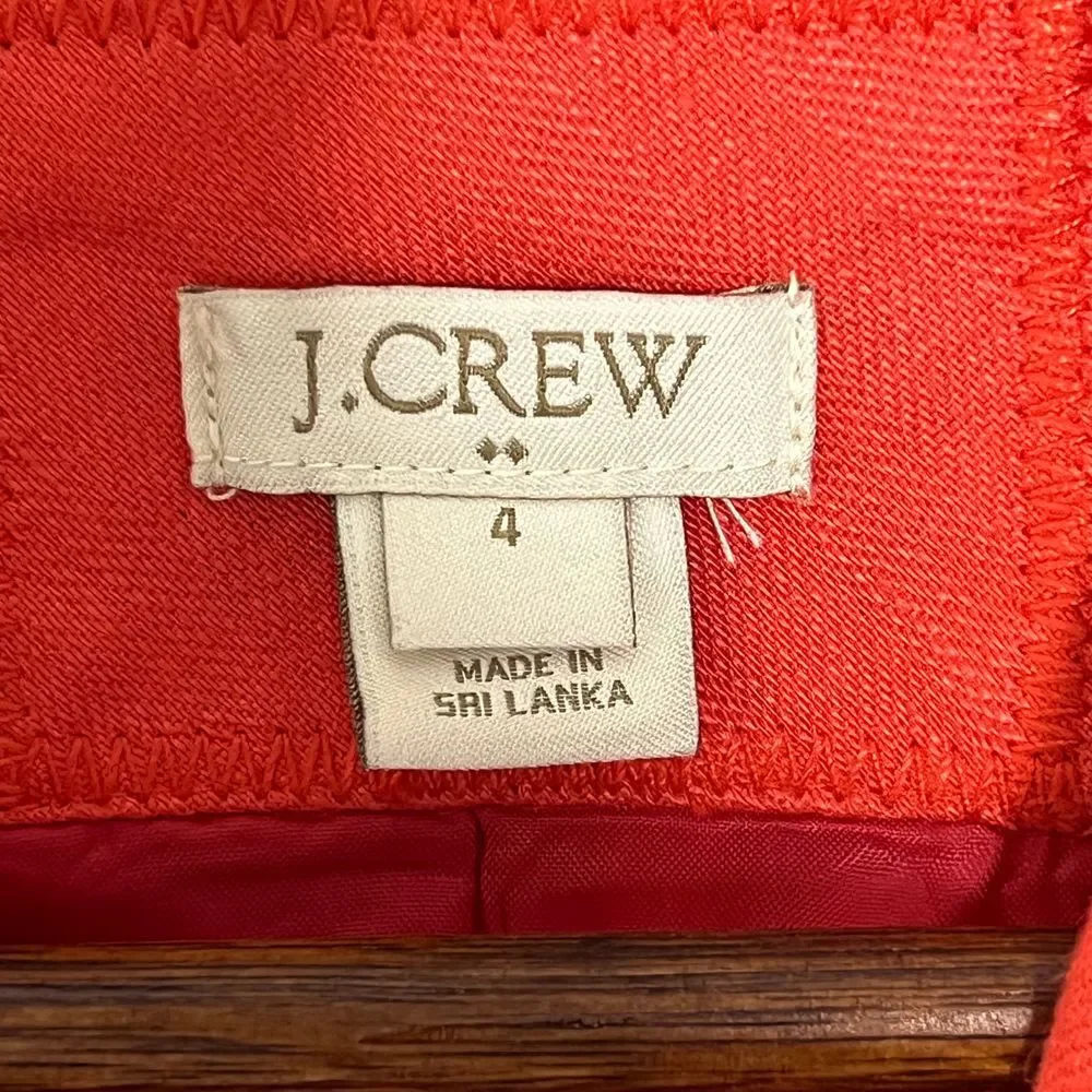 J. Crew Orange Red 100% Linen Blazer Classic Two Button‎ Professional Jacket 4
